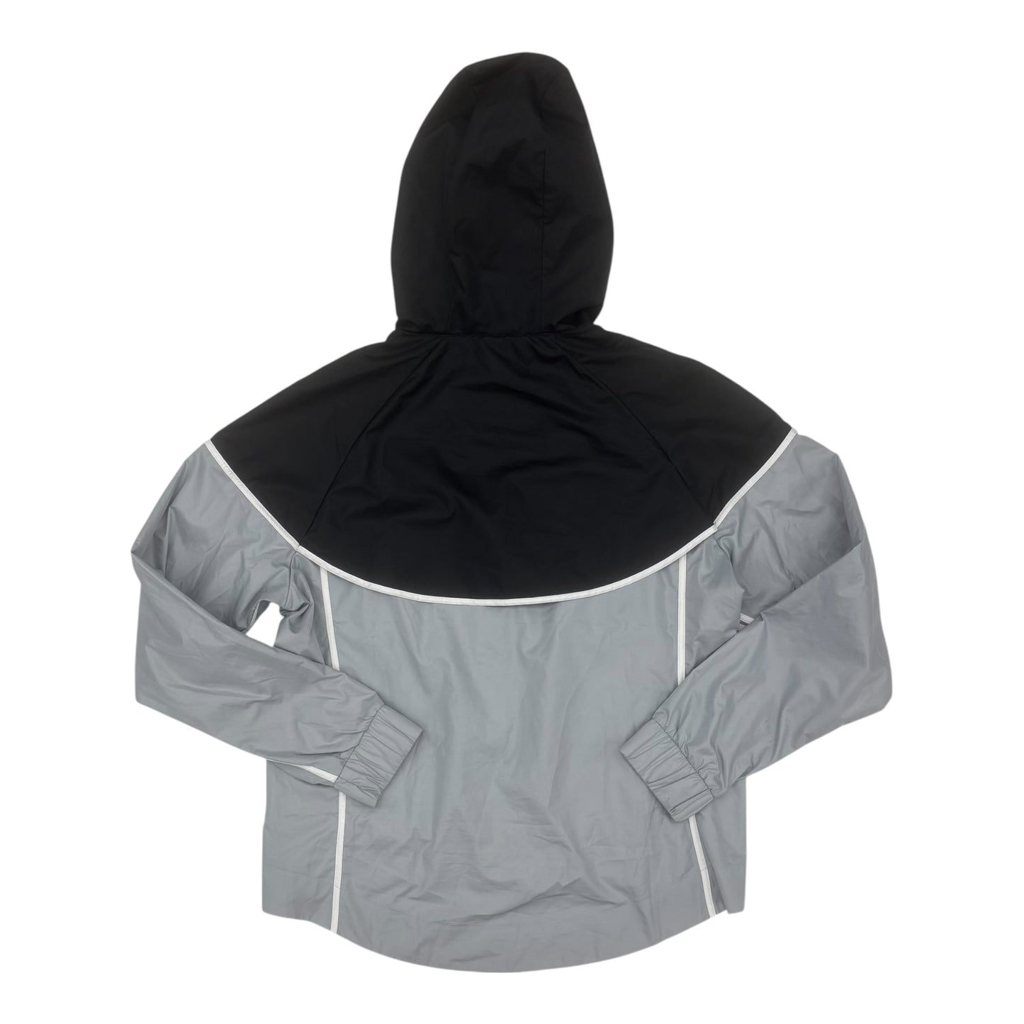 Athletic Jacket By Nike In Black & Grey, Size:M