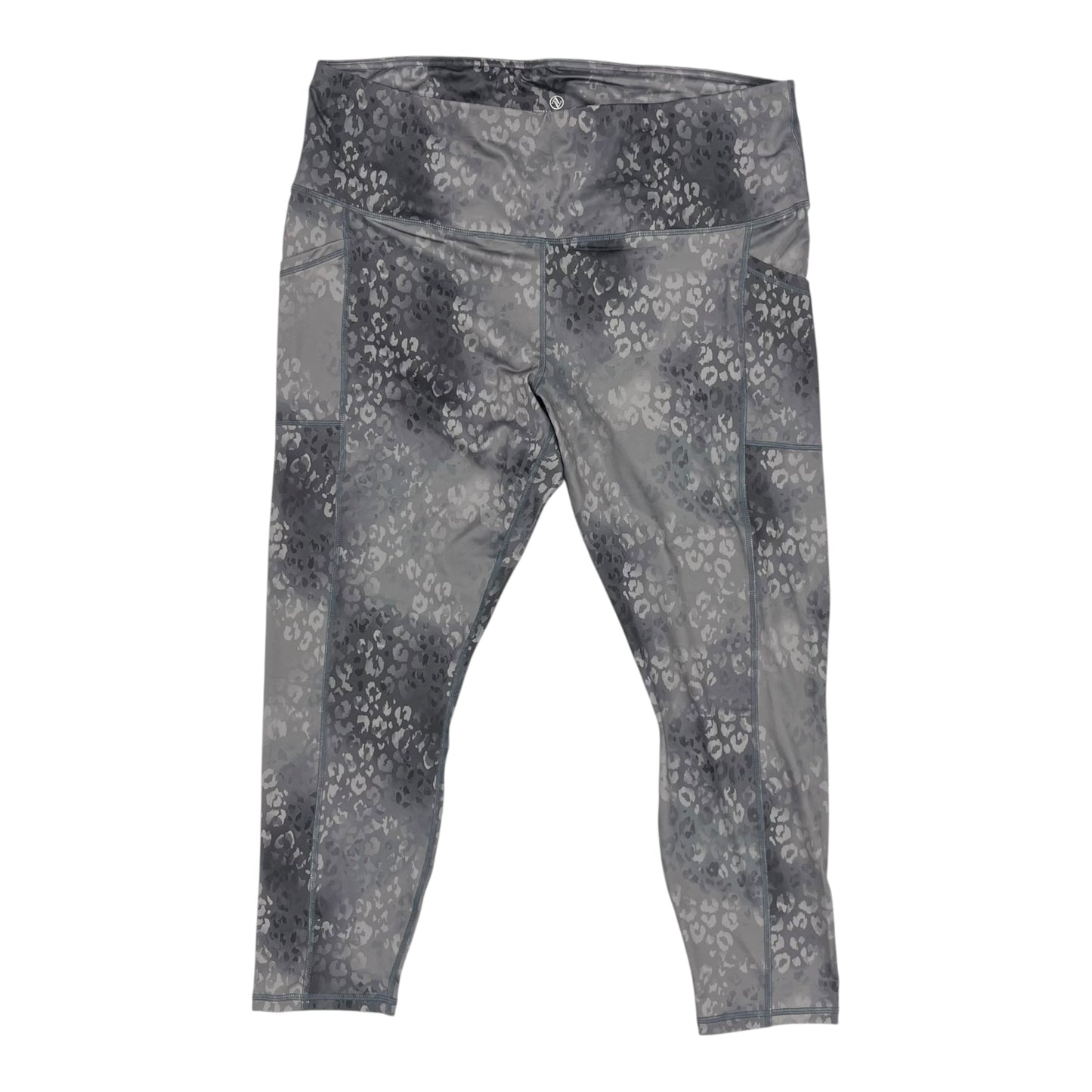 Athletic Leggings By Adrienne Vittadini In Grey, Size:3X