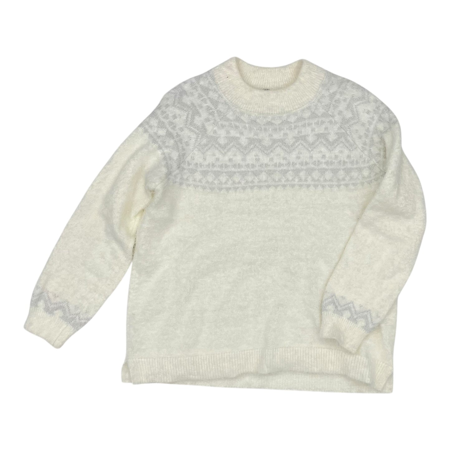 Sweater By Massini In White, Size:1X