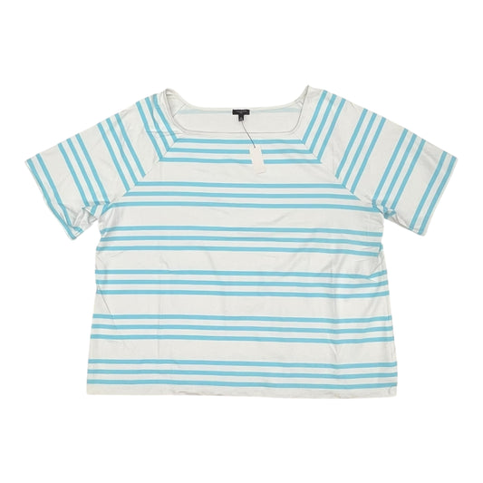 Top Ss By Talbots In Blue & White, Size:3X
