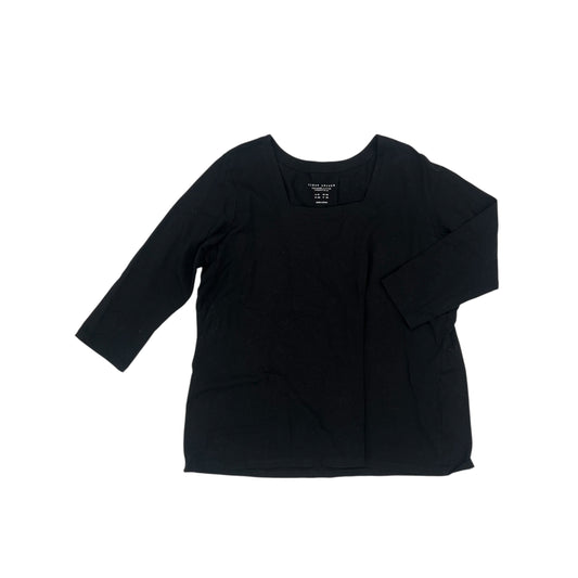 Top 3/4 Sleeve By Susan Graver In Black, Size:2X