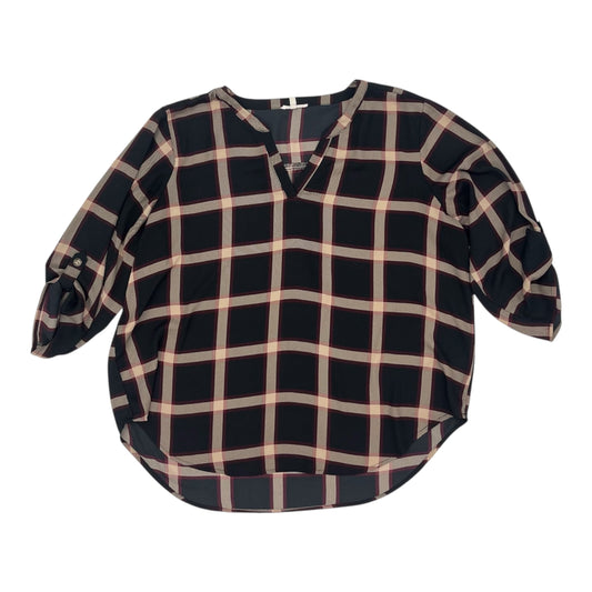 Blouse 3/4 Sleeve By Maurices In Black & Purple, Size:Xxl
