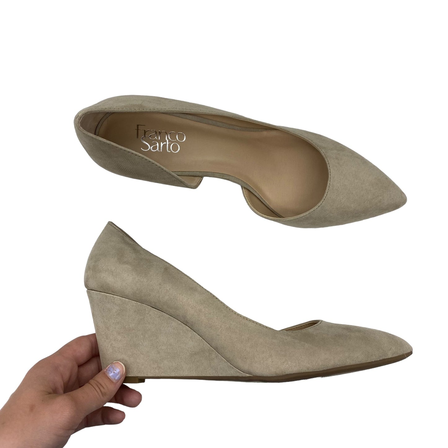 TAN SHOES HEELS WEDGE by FRANCO SARTO Size:10