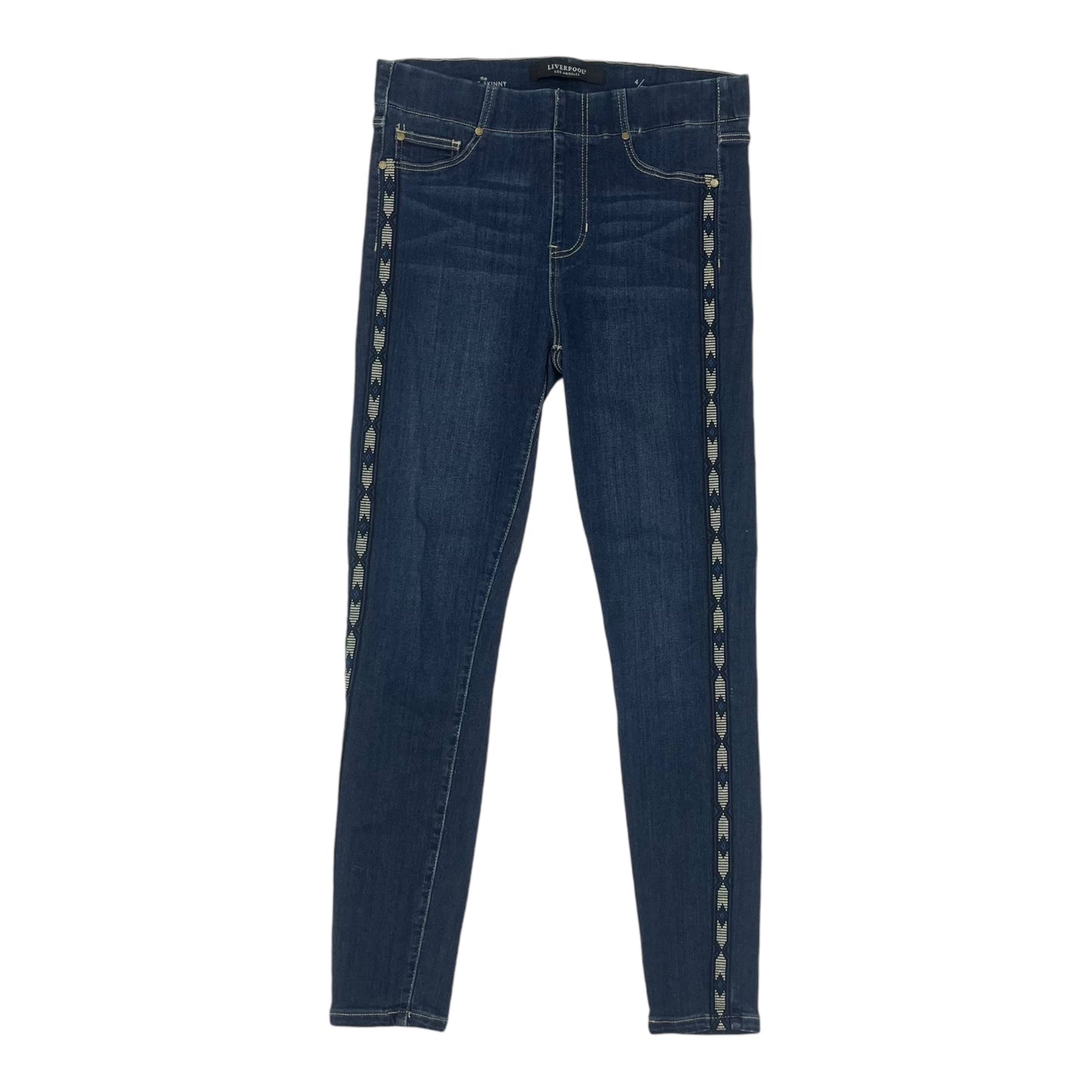 Jeans Jeggings By Liverpool In Blue Denim, Size:4