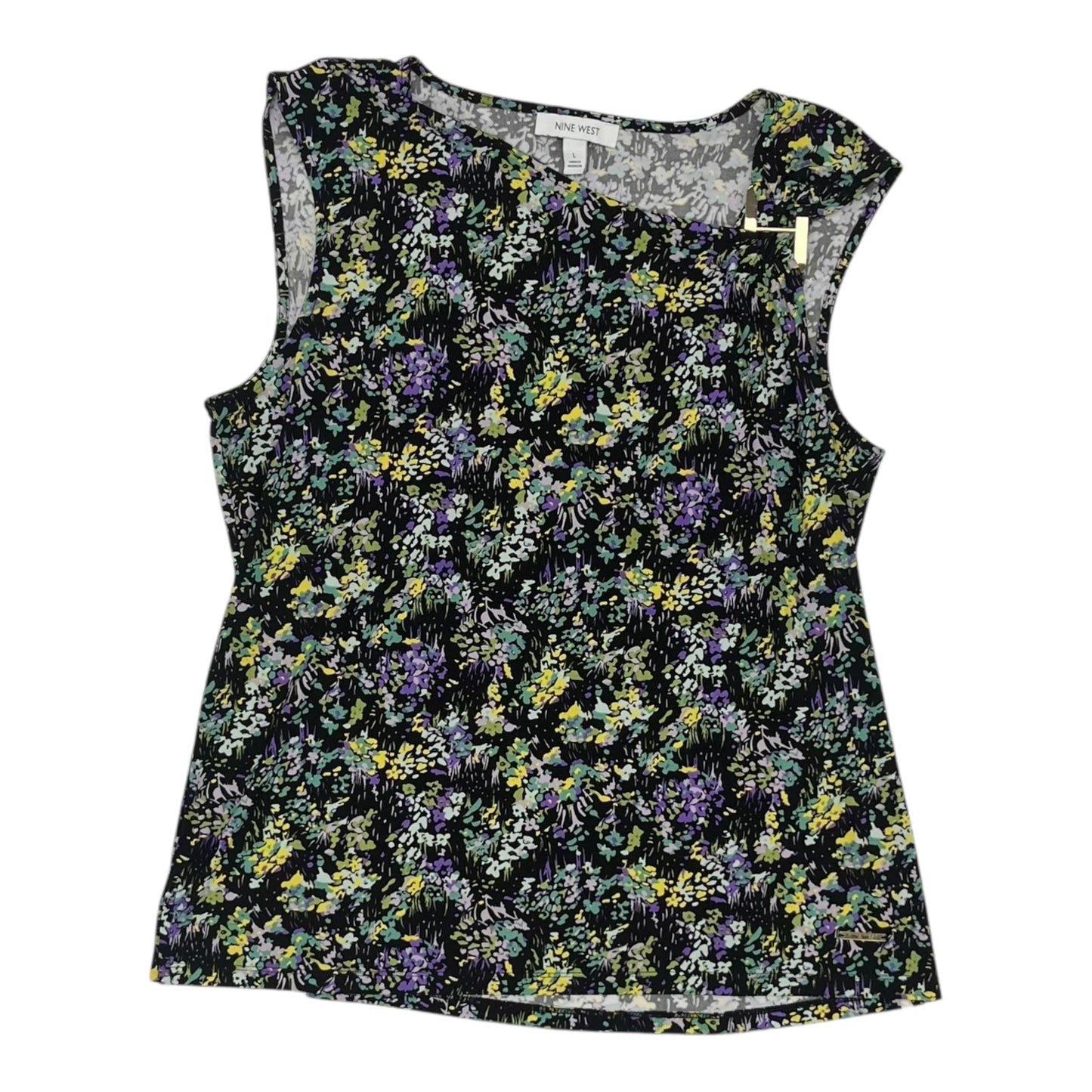 Blouse Sleeveless By Nine West In Black, Size:L