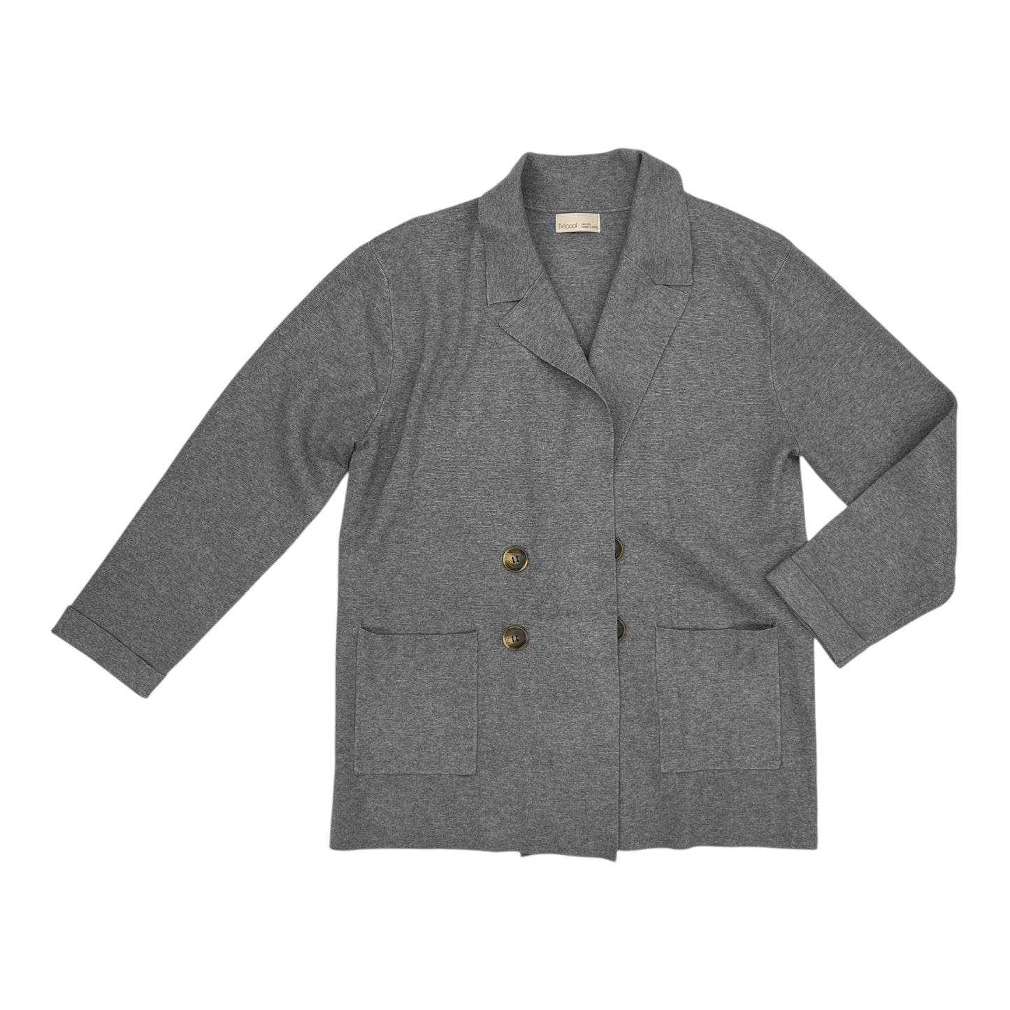 Sweater Cardigan By Clothes Mentor In Grey, Size:M