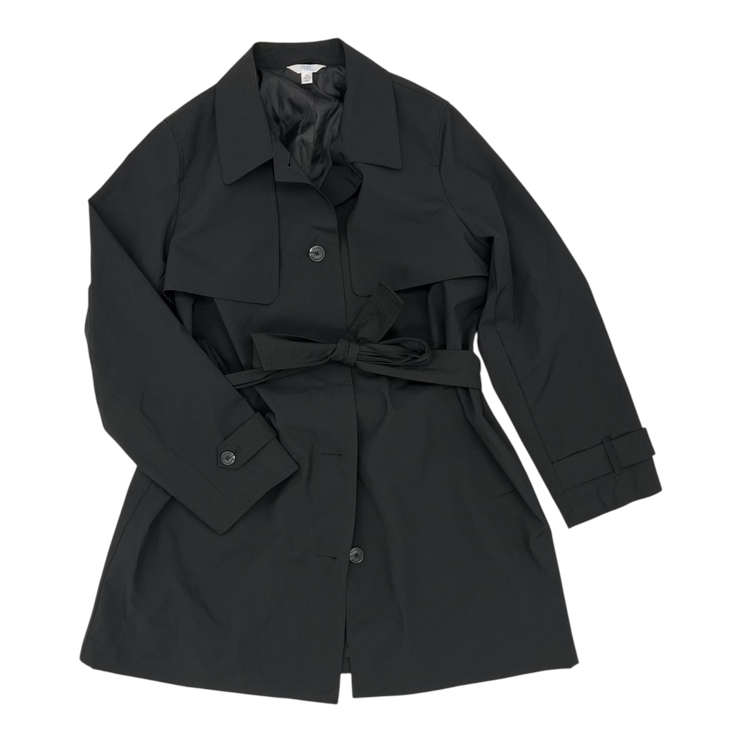 Coat Trench Coat By Time And Tru In Black, Size:Xl