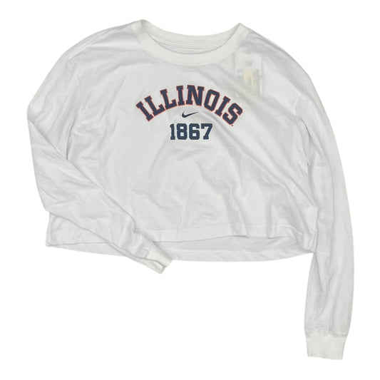 Athletic Top Ls Crewneck By Nike In White, Size:L