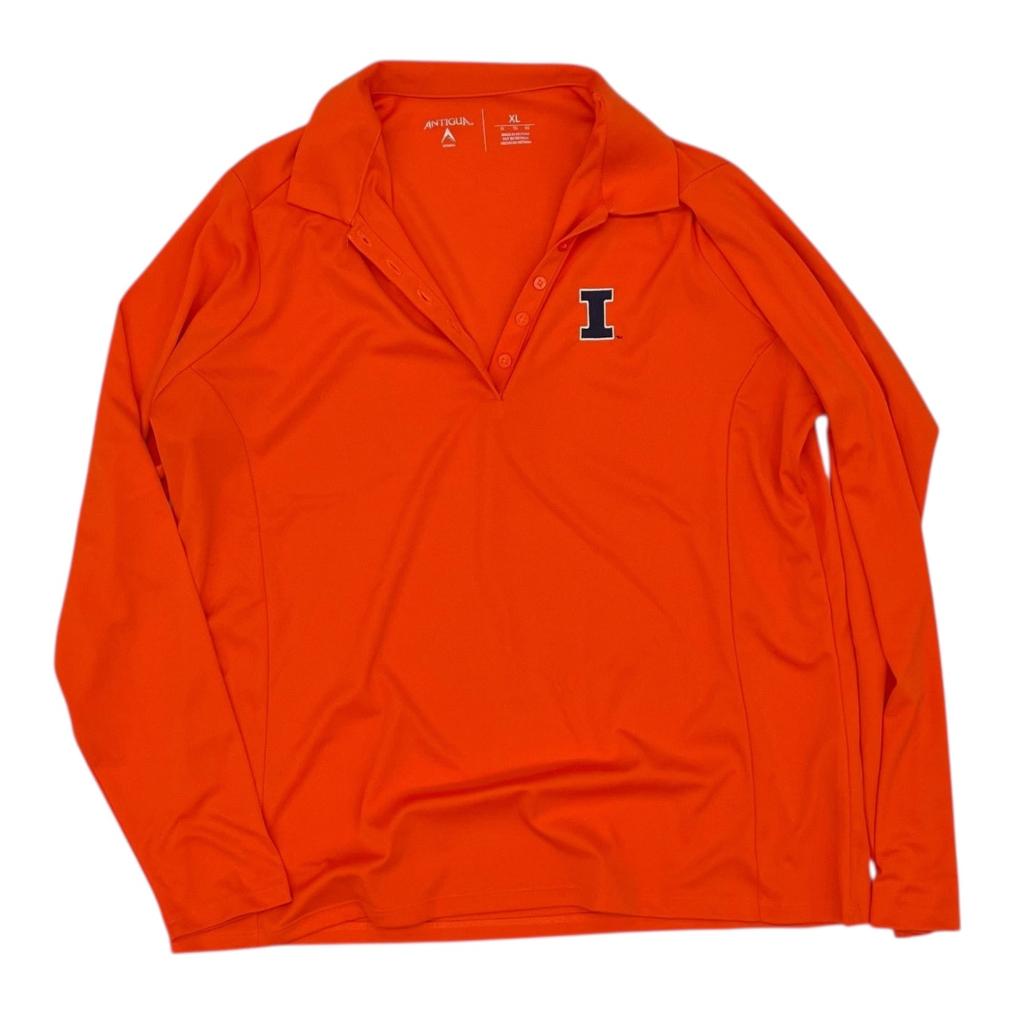 Athletic Top Ls Collar By Antigua In Orange, Size:Xl