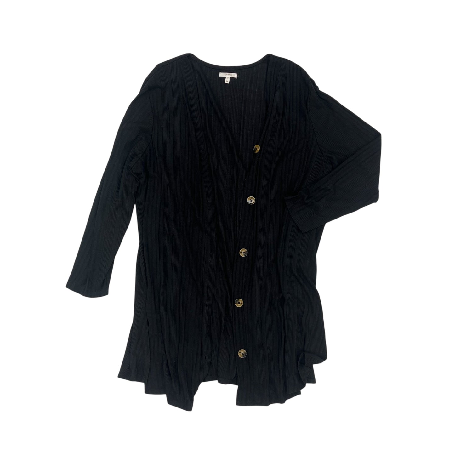 Cardigan By Maurices In Black, Size:2X