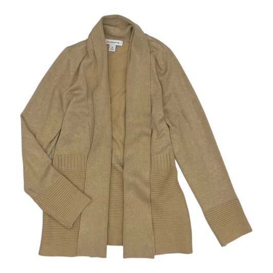 Sweater Cardigan By Liz Claiborne In Tan, Size:Xs