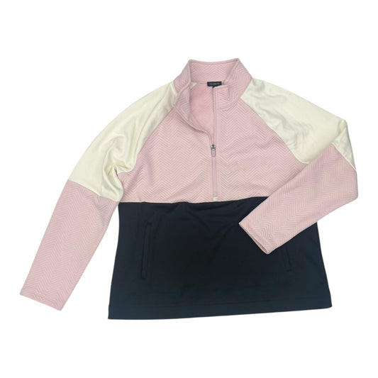 Sweatshirt Collar By Talbots In Black & Pink, Size:L