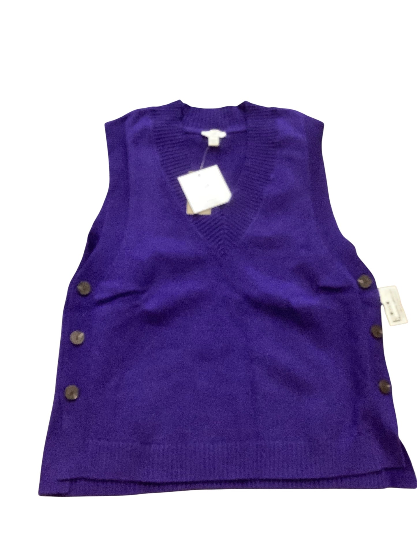 Vest Sweater By J. Jill In Purple, Size:Xs