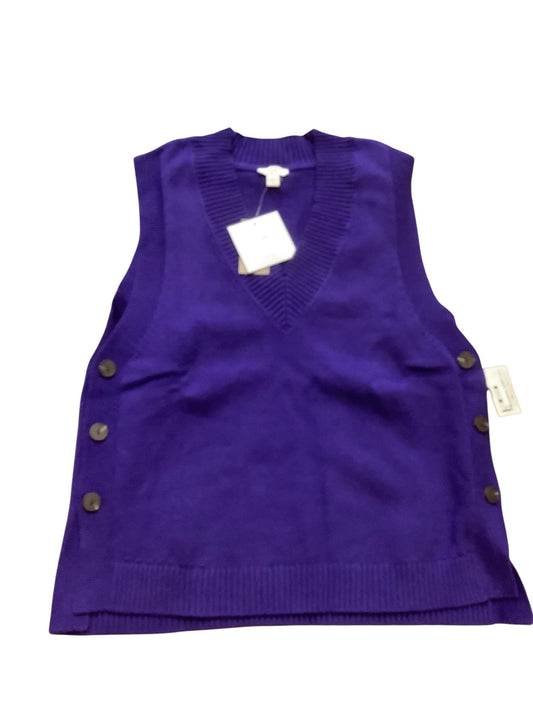 Vest Sweater By J. Jill In Purple, Size:Xs