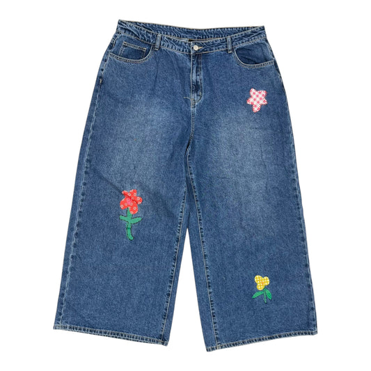 Jeans Wide Leg By Cider In Blue Denim, Size:2X