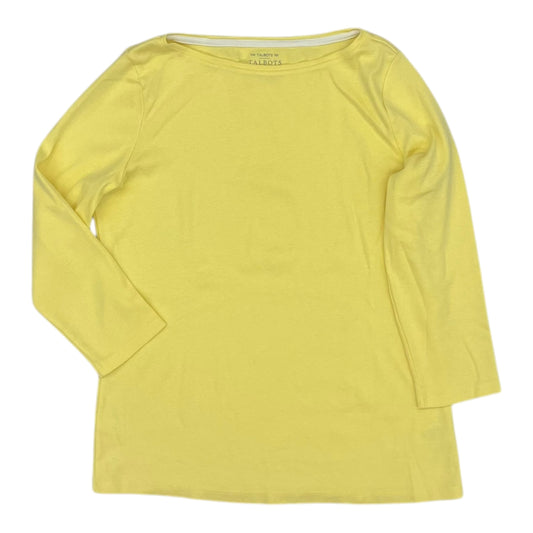 Top 3/4 Sleeve Basic By Talbots In Yellow, Size:Mp