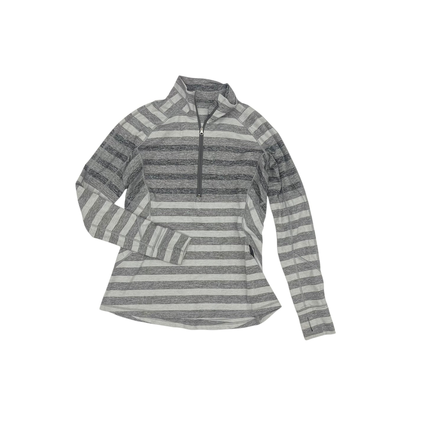 Athletic Top Ls Collar By Lululemon In Grey, Size:L