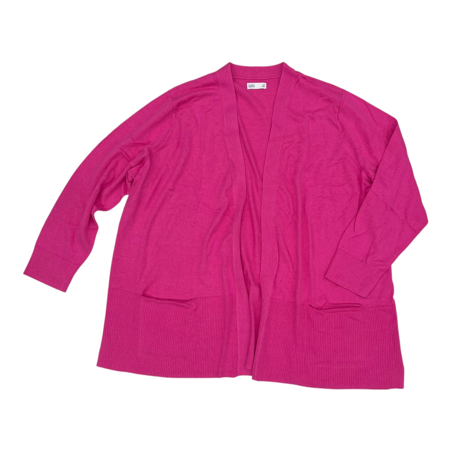 Sweater Cardigan By Croft And Barrow In Pink, Size:3X