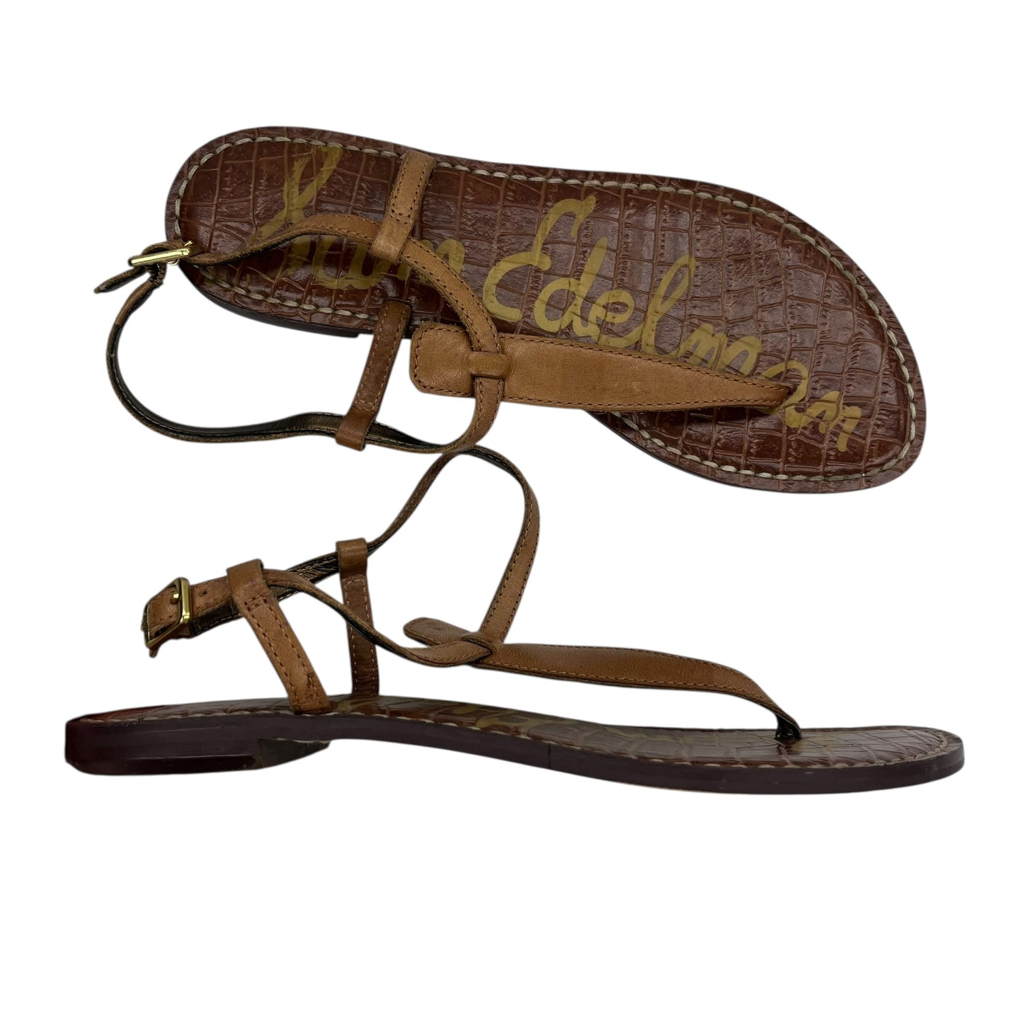 Sandals Flats By Sam Edelman In Brown, Size:6.5