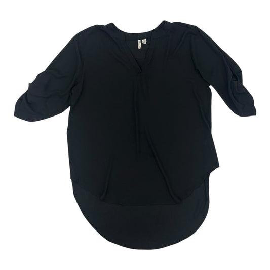 Blouse 3/4 Sleeve By Cato In Black, Size:1X