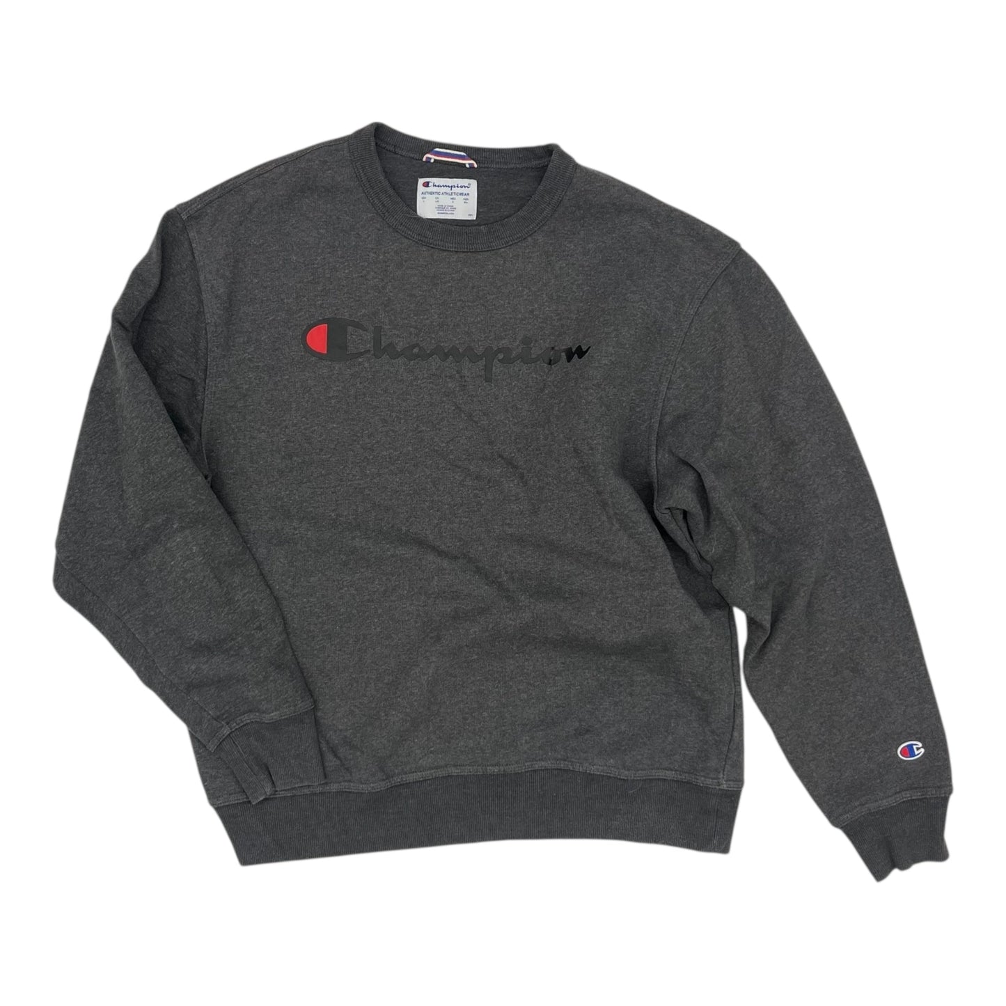 Athletic Sweatshirt Crewneck By Champion In Grey, Size:L