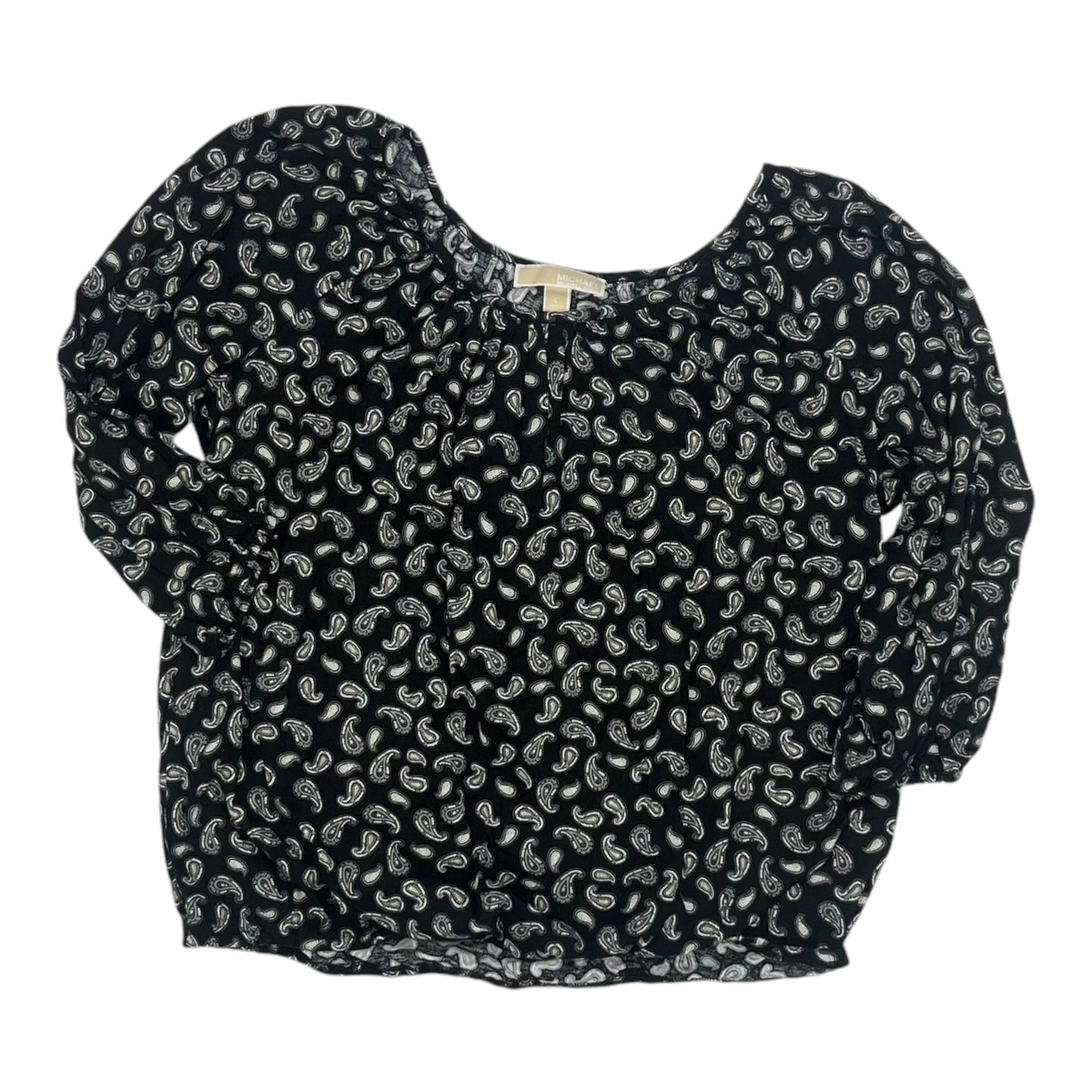 Top Ls Designer By Michael Kors In Black, Size:L