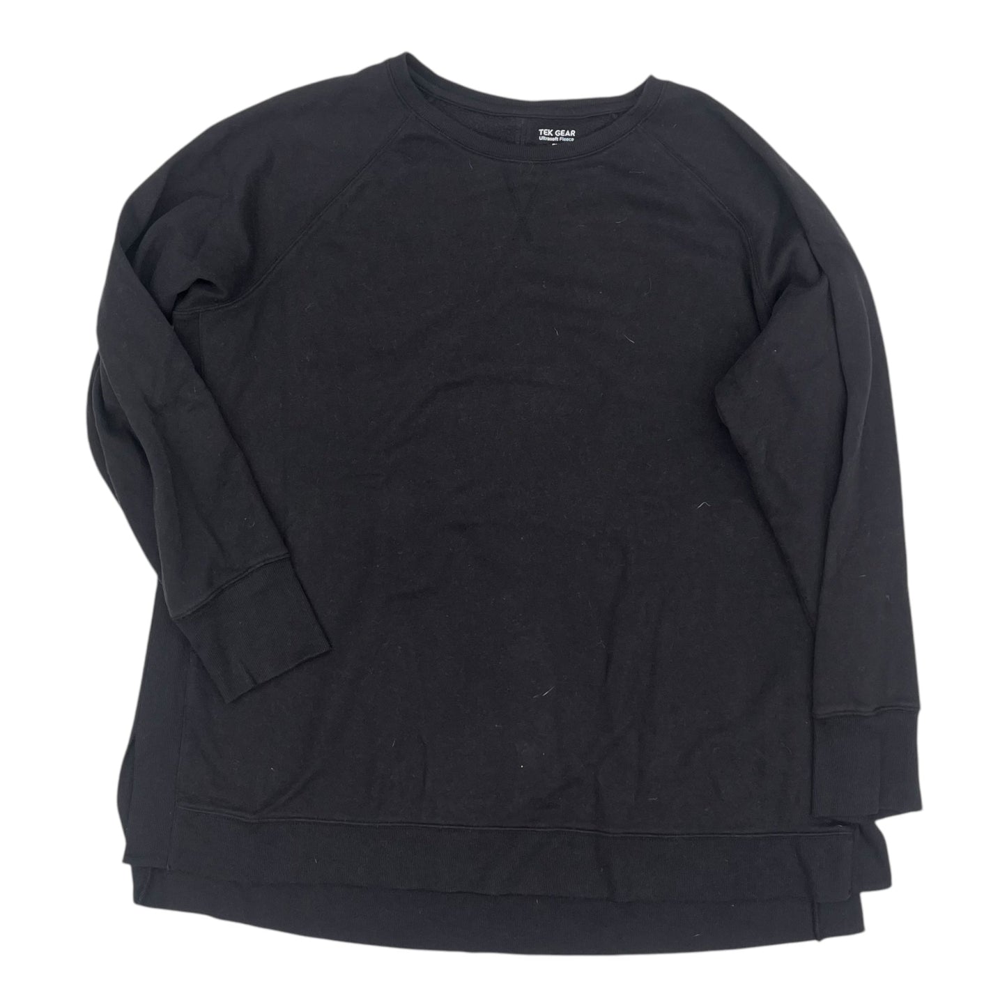 Athletic Top Ls Crewneck By Tek Gear In Black, Size:2X