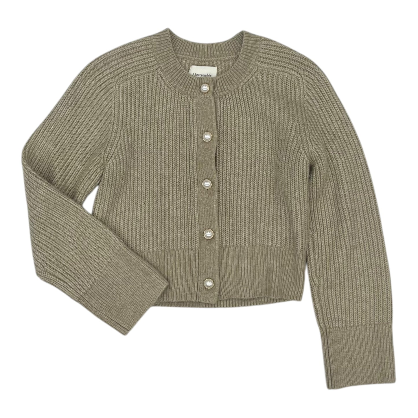 Sweater Cardigan By Abercrombie And Fitch In Tan, Size:Sp