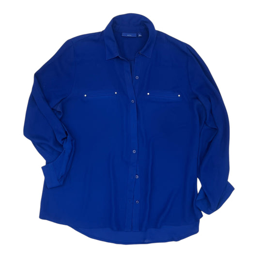 Blouse Ls By Apt 9 In Blue, Size:Xl