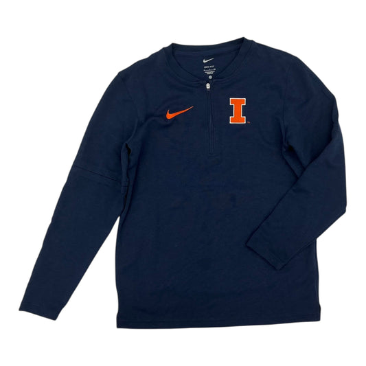 Athletic Top Ls Collar By Nike In Navy, Size:S