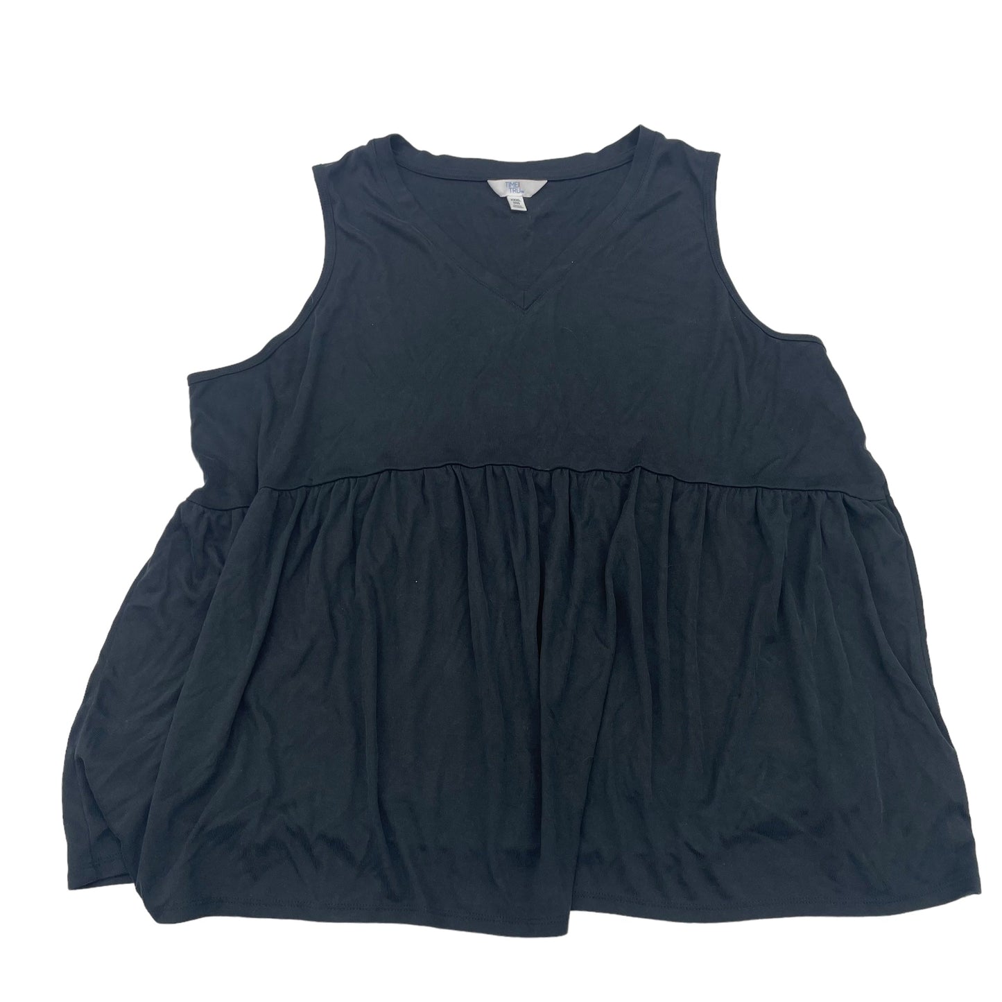BLACK TIME AND TRU TOP SLEEVELESS, Size 3X
