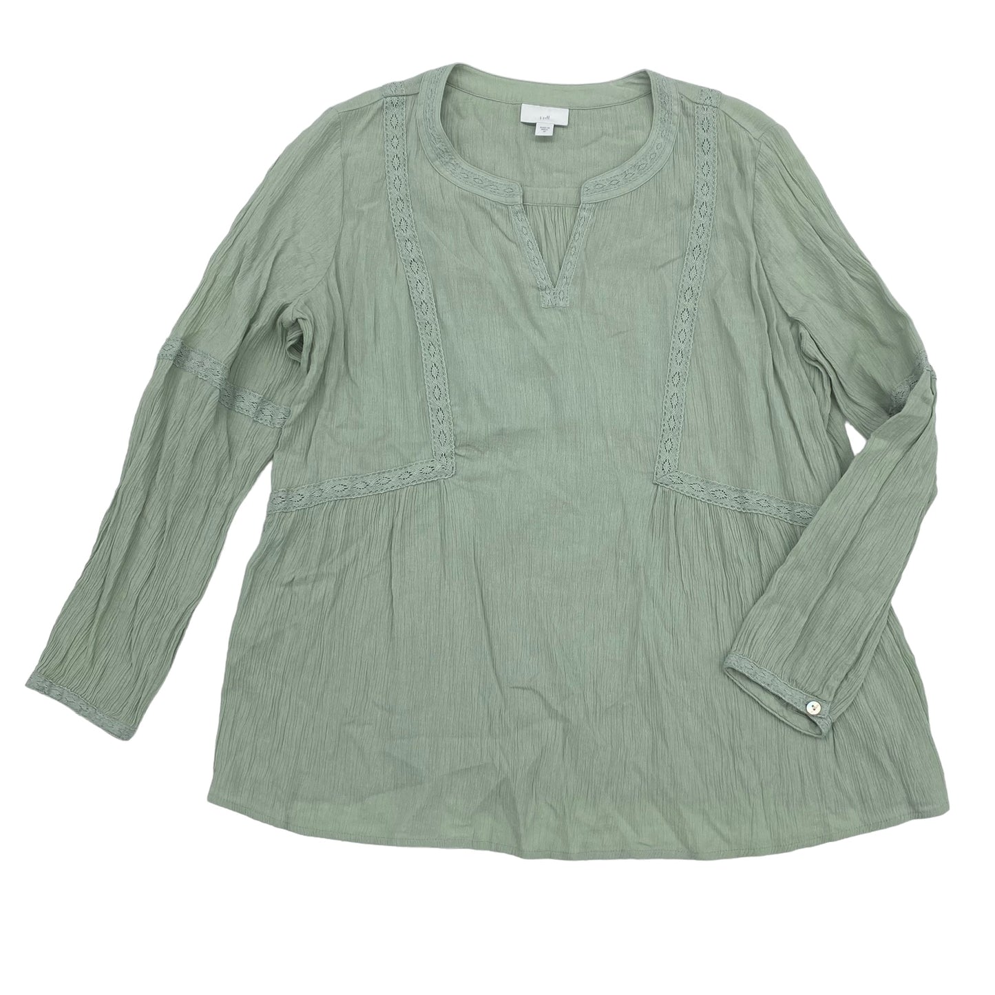 GREEN TOP LS by J. JILL Size:M