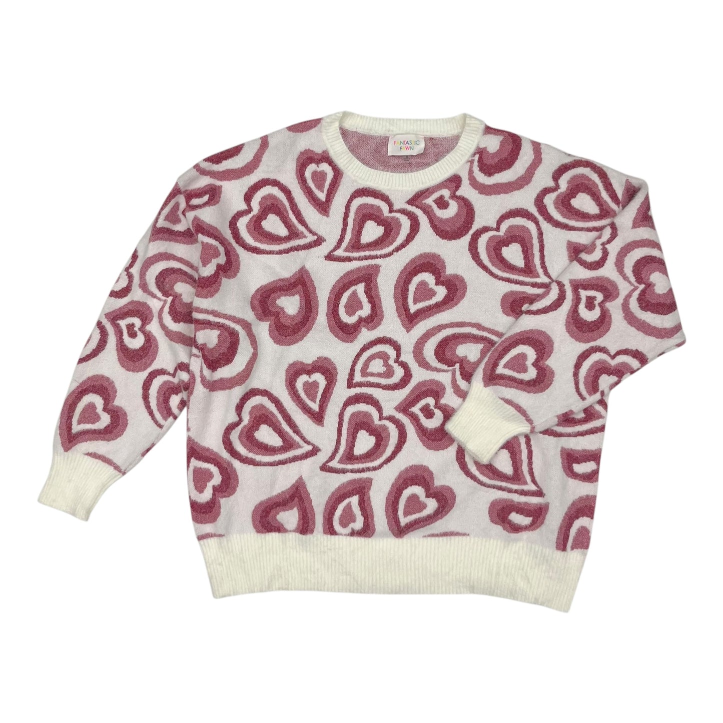 Sweater By Fantastic Fawn In Pink & White, Size:S