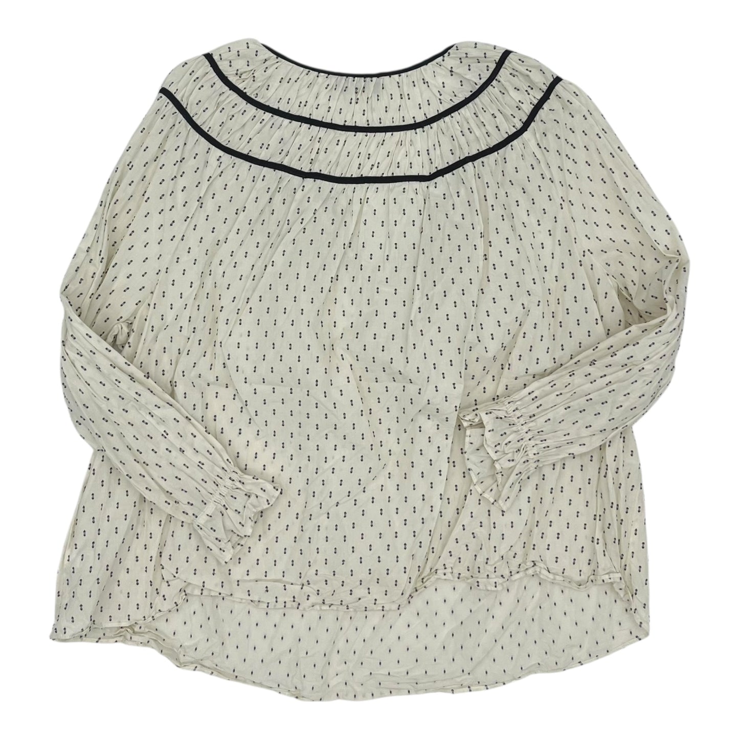 Blouse Ls By Lane Bryant In Black & Cream, Size:3X