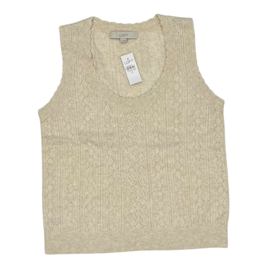 Vest Sweater By Loft In Cream, Size:M