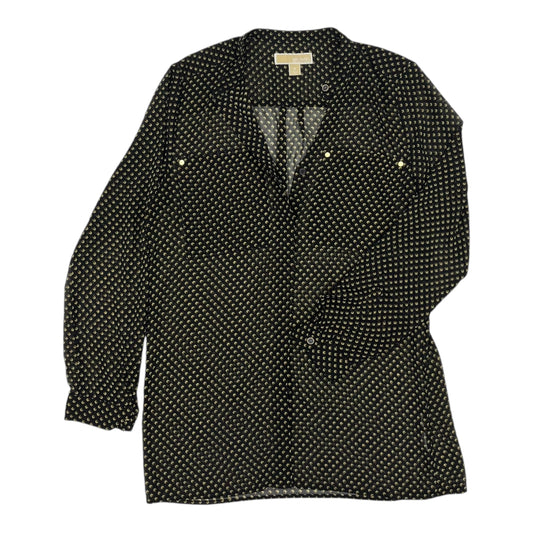 Top LS Designer By Michael Kors In Black, Size:M