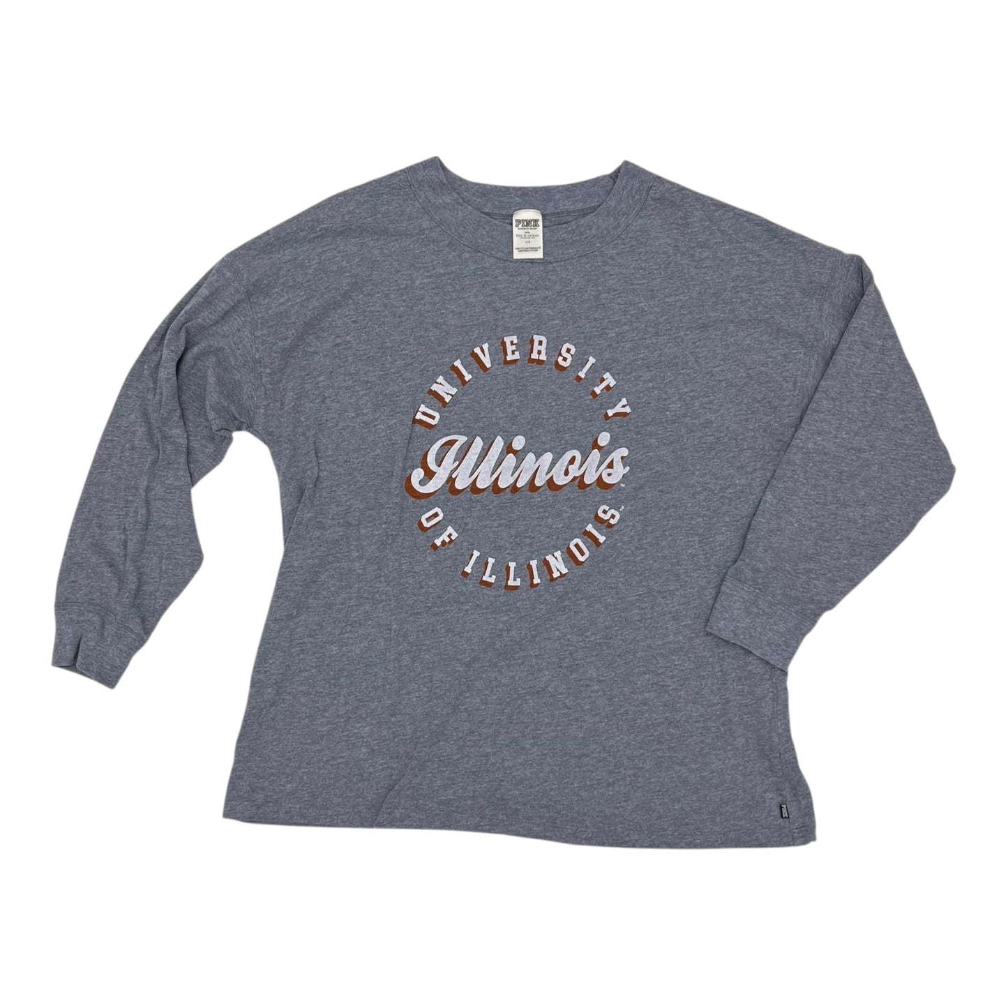 Athletic Top Ls Crewneck By Pink In Blue, Size:L