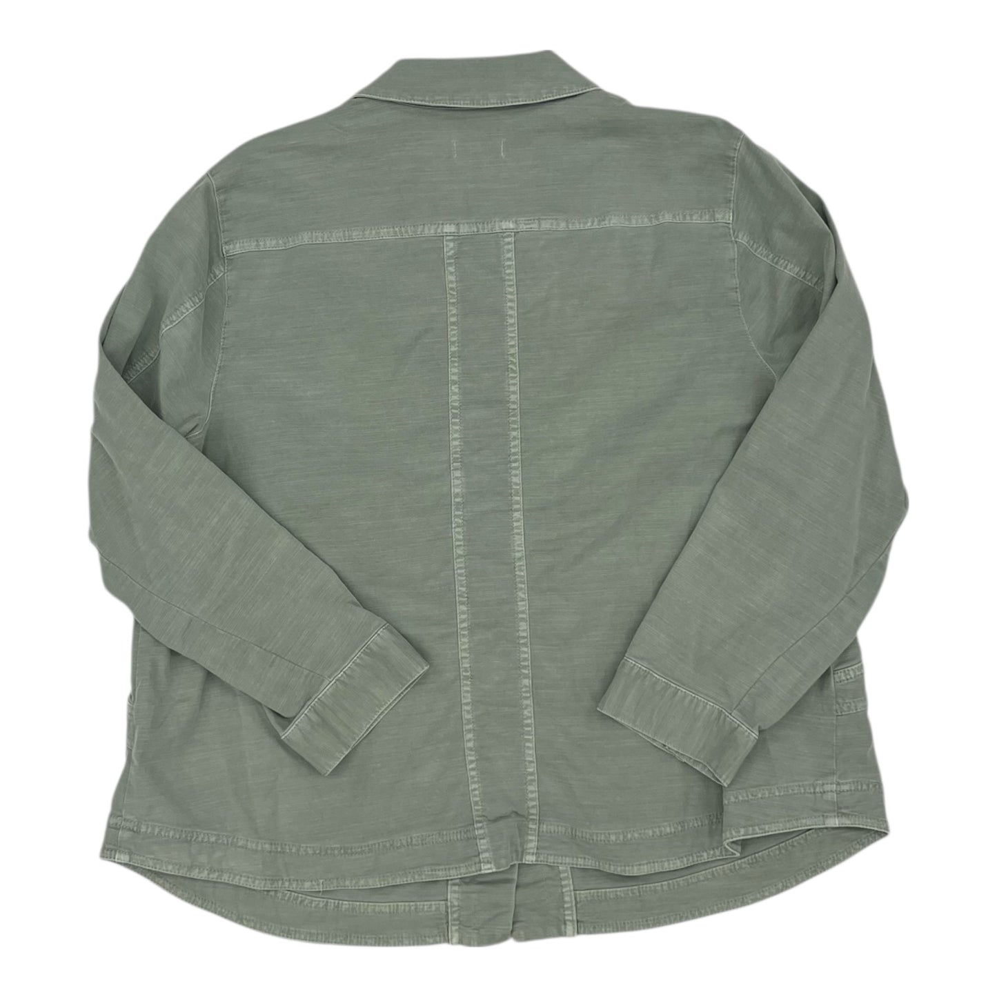 Jacket Shirt By J. Jill In Green Denim, Size:Xlp