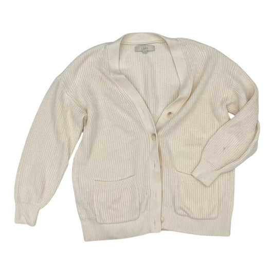 Sweater Cardigan By Loft In Cream, Size:L