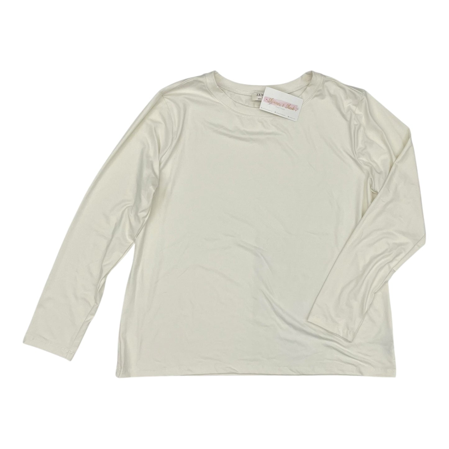 Top Ls Basic By Zenana Outfitters In Cream, Size:3X