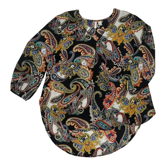 Blouse 3/4 Sleeve By Cato In Black, Size:M