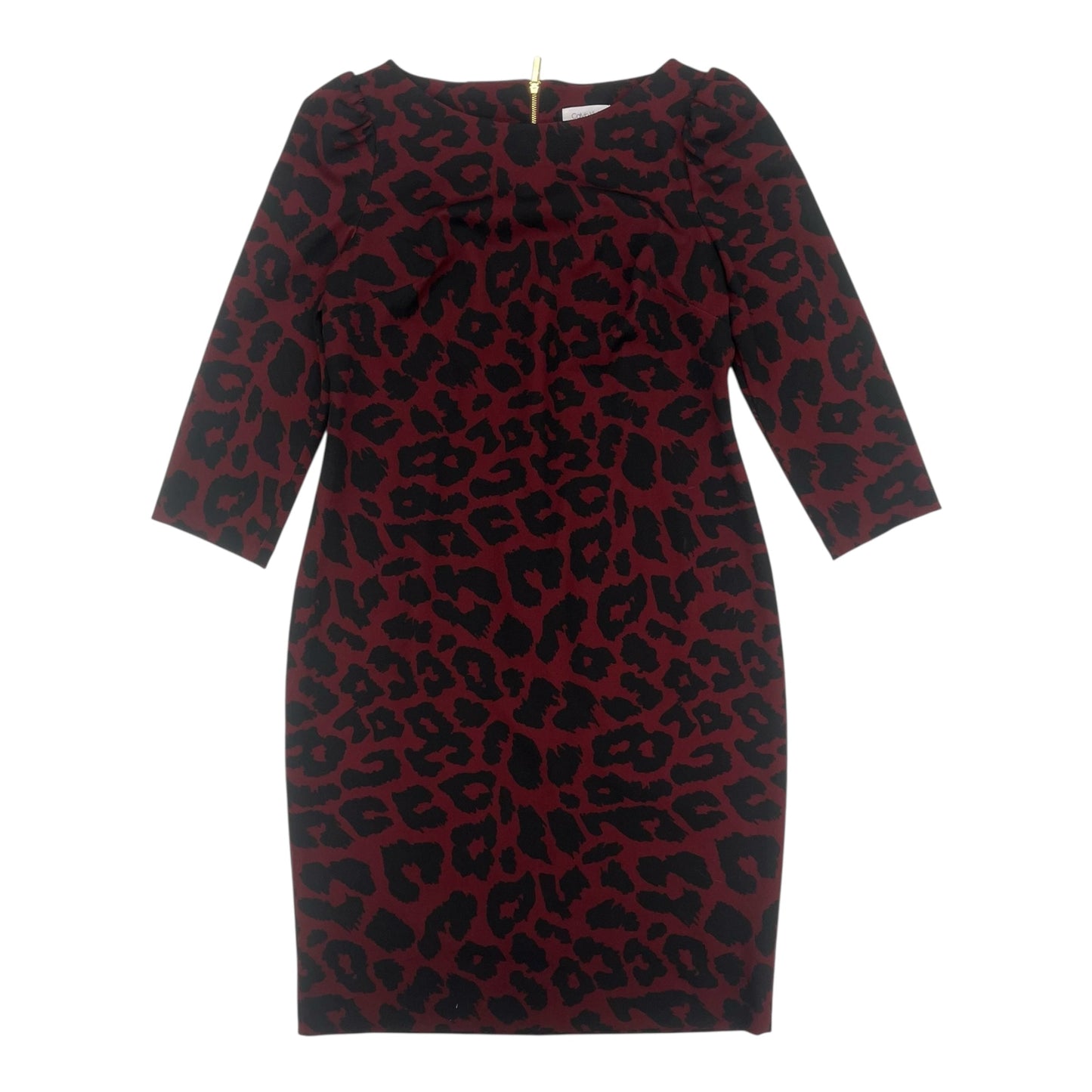 Dress Work By Calvin Klein In Black & Red, Size:12