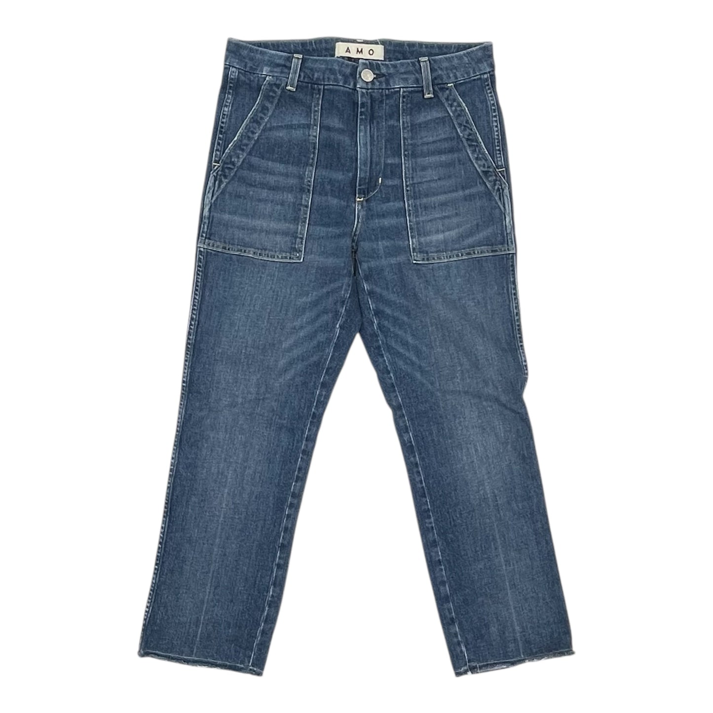 Jeans Straight By Amo In Blue Denim, Size:8