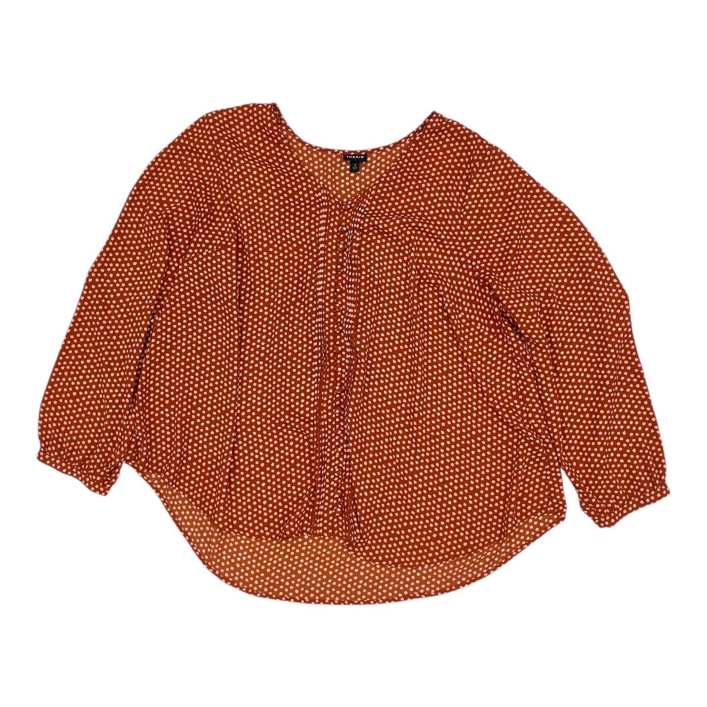 Blouse Ls By Torrid In Orange, Size:3X