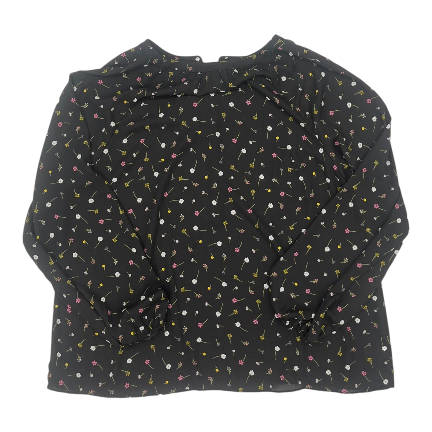 Blouse Ls By Loft In Black, Size:Xl