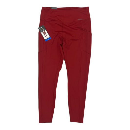 Athletic Leggings By Eddie Bauer In Red, Size:L