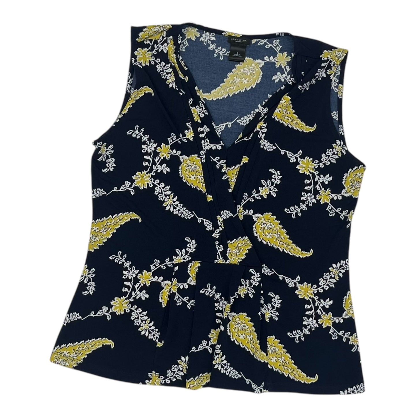 Blouse Sleeveless By Ann Taylor In Blue, Size:S