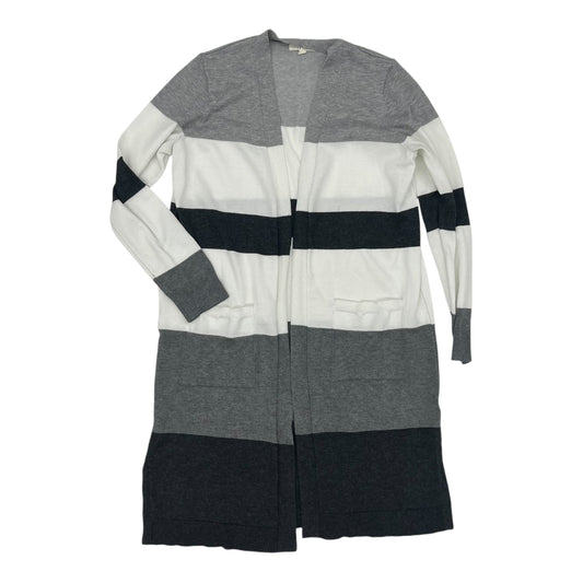 Sweater Cardigan By Clothes Mentor In Green & White, Size:M