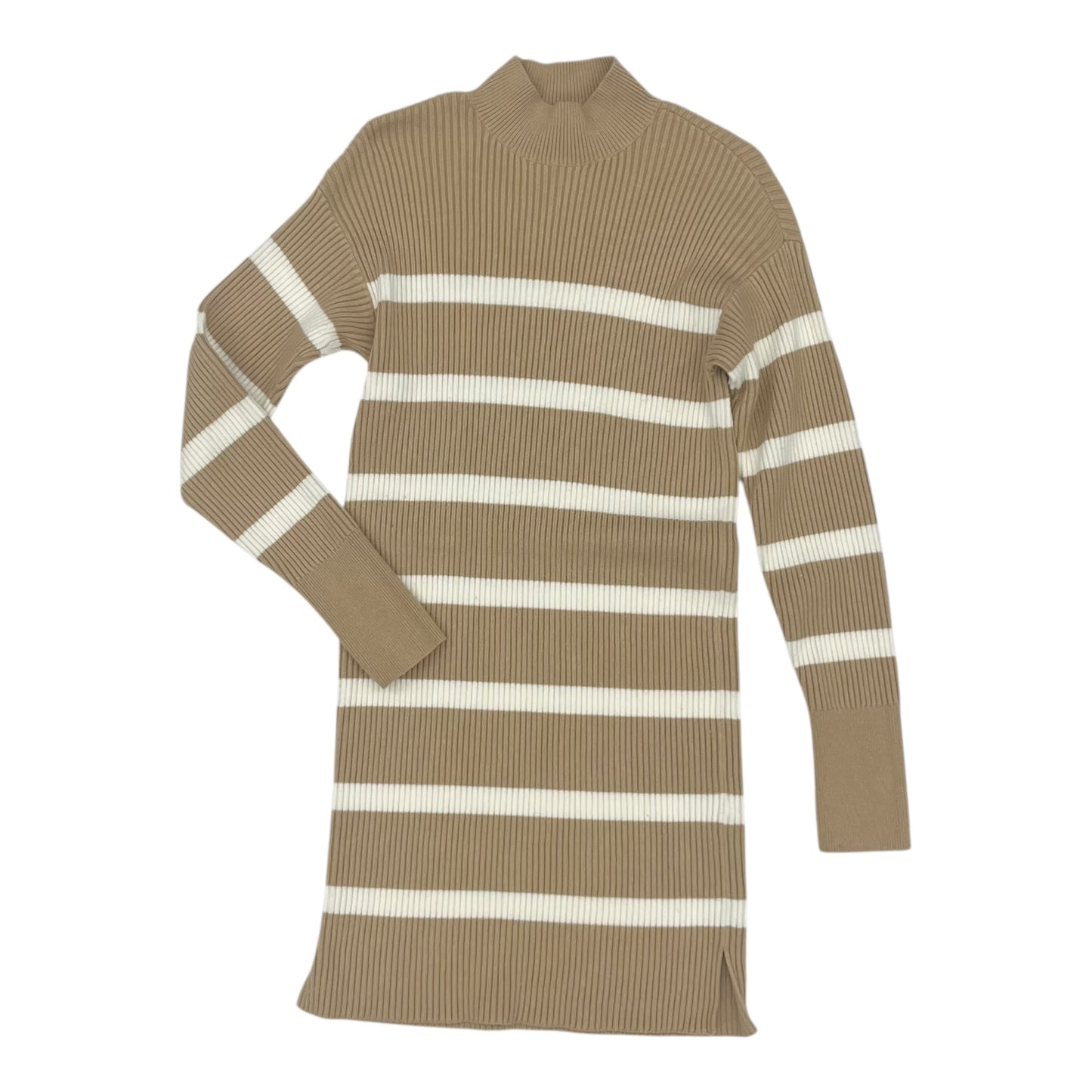 Dress Sweater By Abercrombie And Fitch In Tan & White, Size:Xs