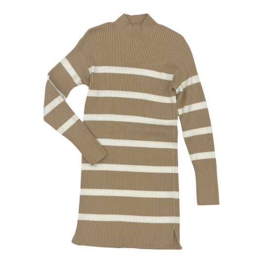 Dress Sweater By Abercrombie And Fitch In Tan & White, Size:Xs